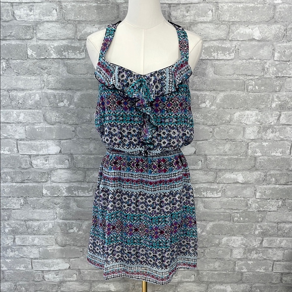 Speechless Blue and Pink Ruffled Smocked Sundress